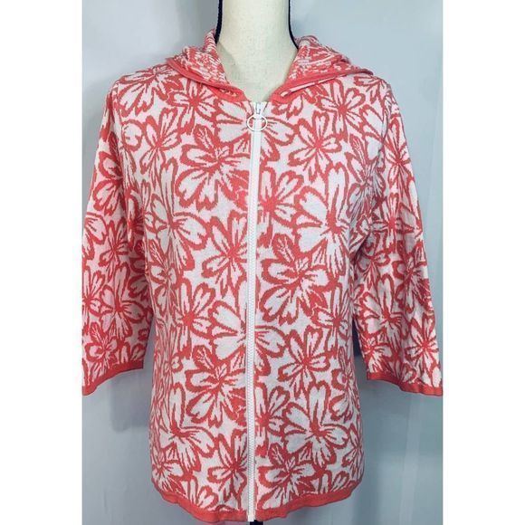 Christopher & Banks Pink & White Floral Sweater M - Picture 2 of 5